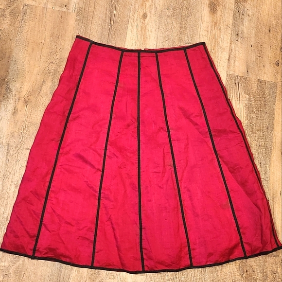 Vintage Anne Carson Red Linen Skirt Size S/P - Picture 1 of 7